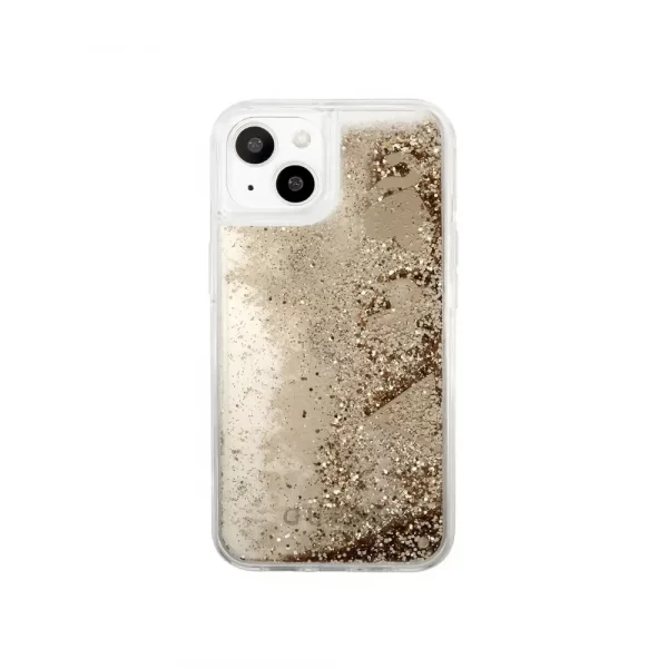 case protector para iphone 13 guess gold glitter