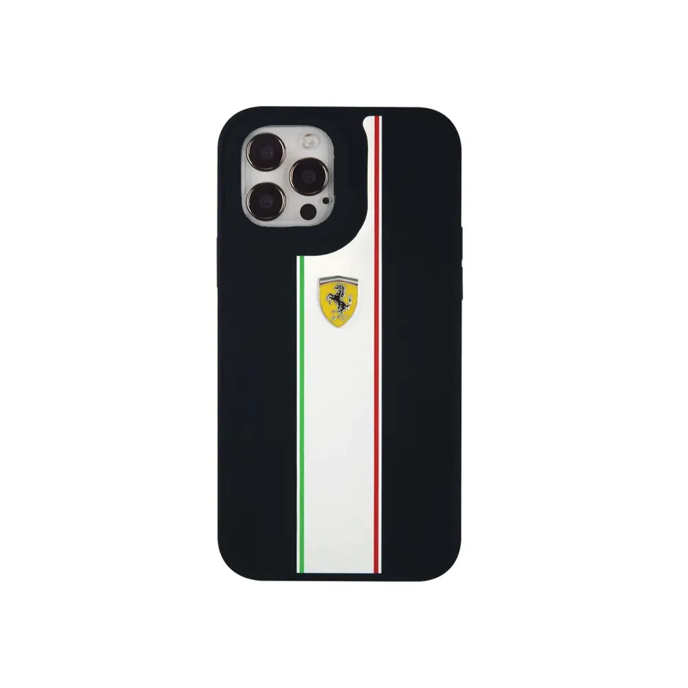Case protector Ferrari para iPhone 12 - 12 Pro -Rojo, blanco y negro -  FASHIONCEL