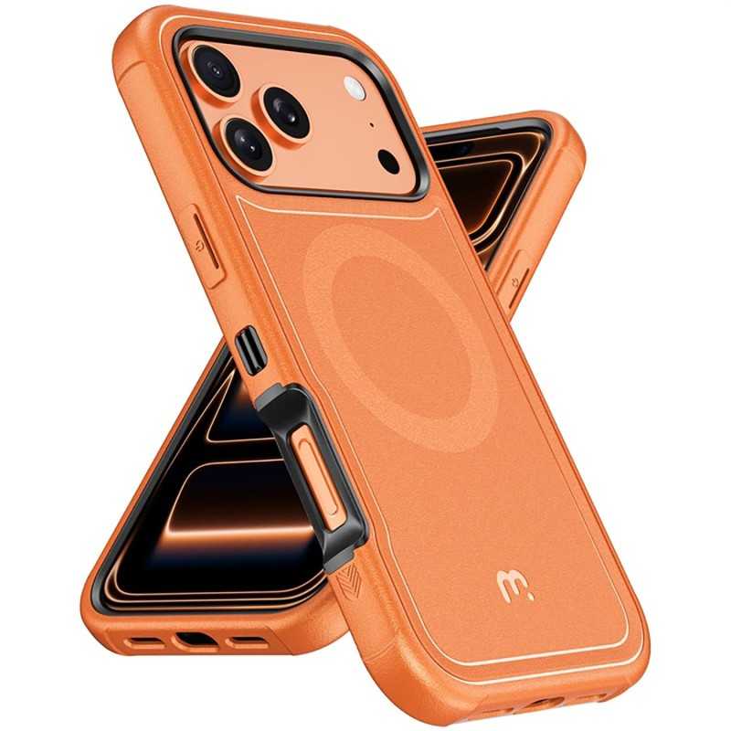 Funda MYBAT Maverick Rogue naranja para iPhone 17 Pro Max con diseño rugged y compatibilidad MagSafe